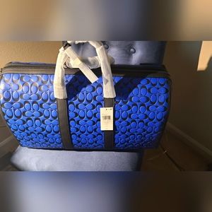 COACH GOTHAM BLUE FIN/BLACK DUFFLE BRAND NEW TAGS ATTACHED